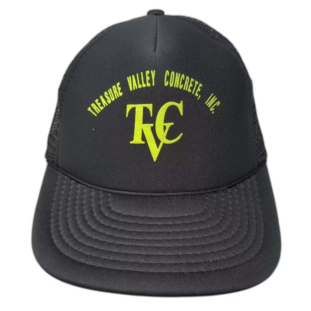 AmaPro Trucker Hat Black Green One Size Treasure Valley Concrete Snapback Foam